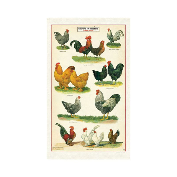 Chicken & Roosters Tea Towel