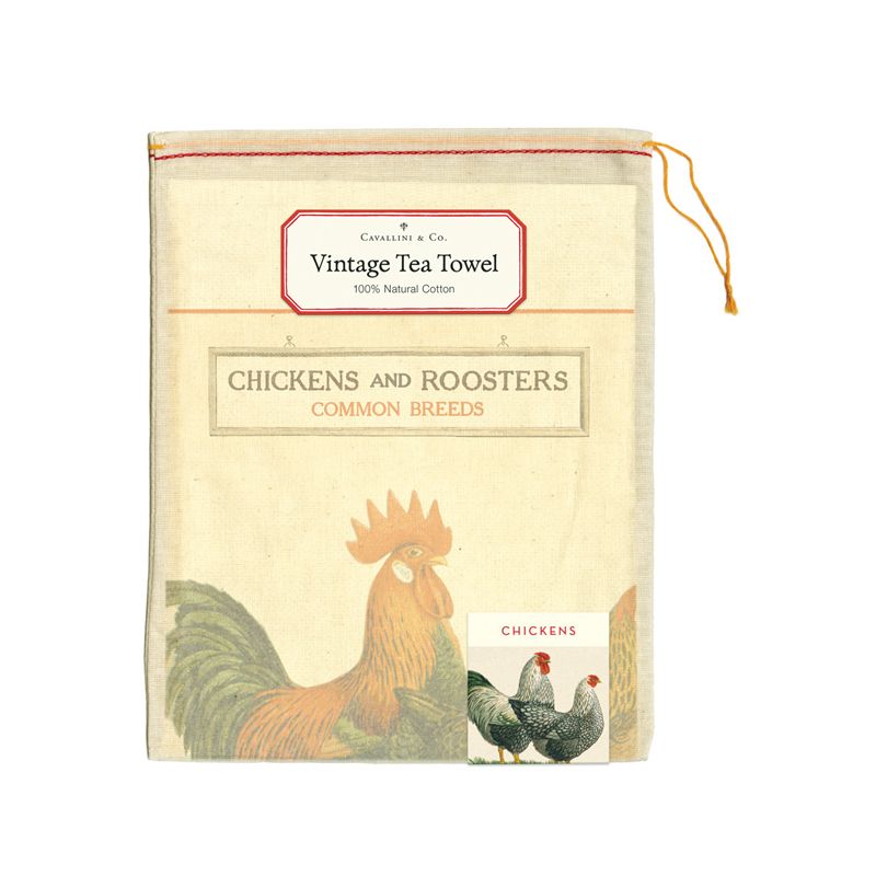 Chicken & Roosters Tea Towel