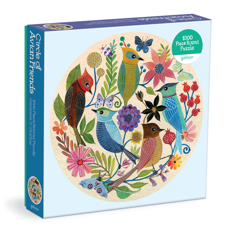 Circle of Avian Friends Round Puzzle - 1000 pieces