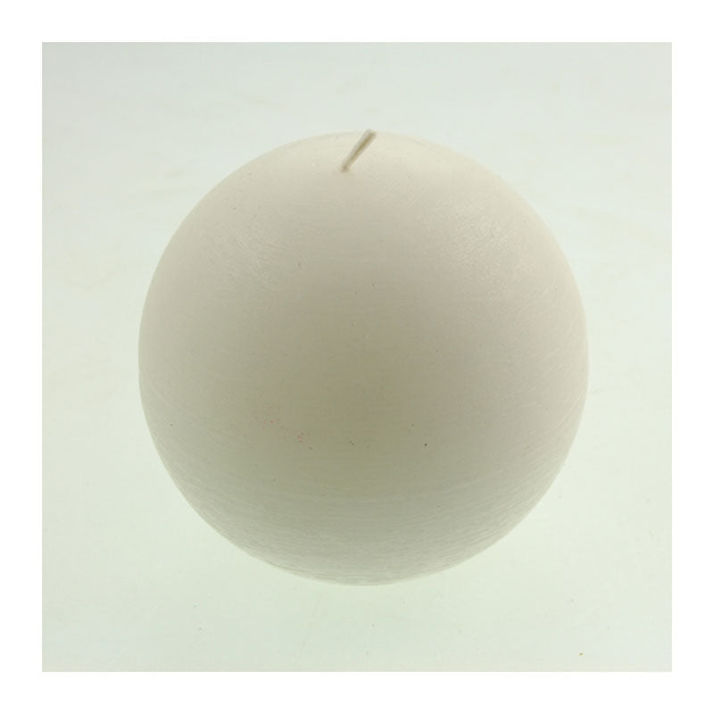 White Rustic Ball Candle