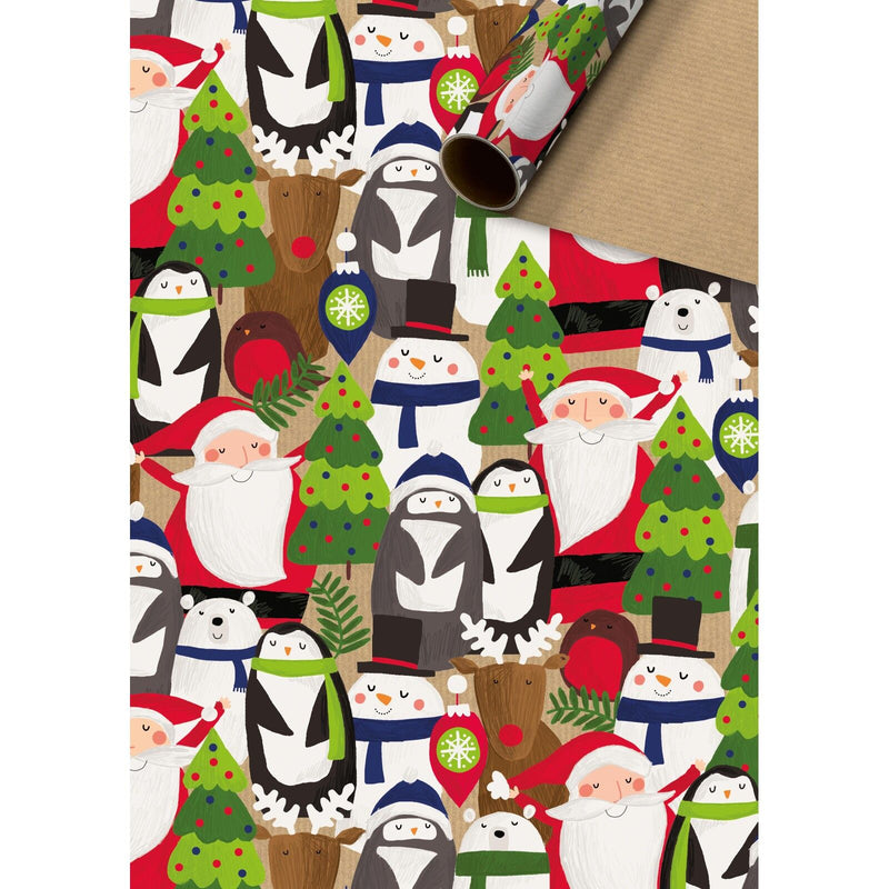 Children's Christmas Roll Wrap - Characters