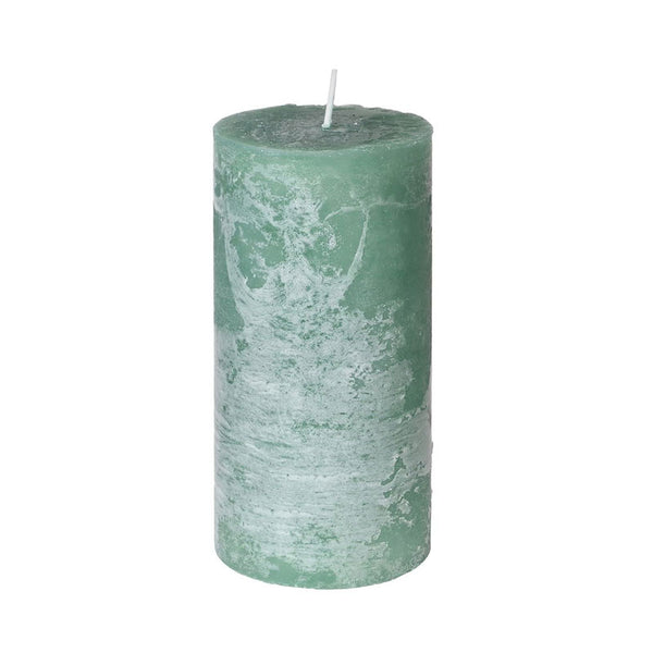 Medium Sage Rustic Pillar Candle