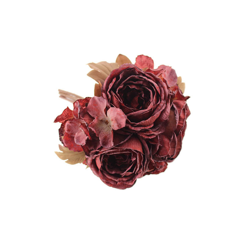 Dried Image Rose/Hydrangea Red Bundle 28cm