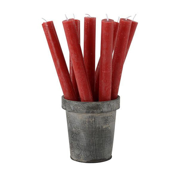 Rustic Dinner Candle - Lipstick Red