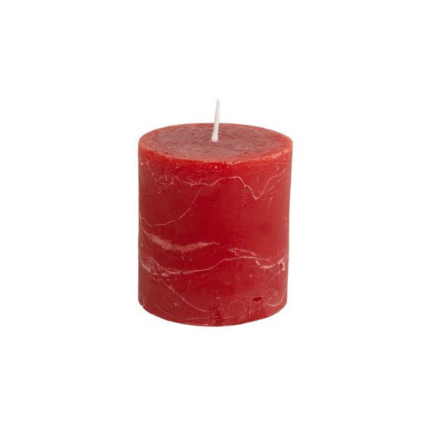 Rustic Pillar Candle - Lipstick Red 70 x 75mm